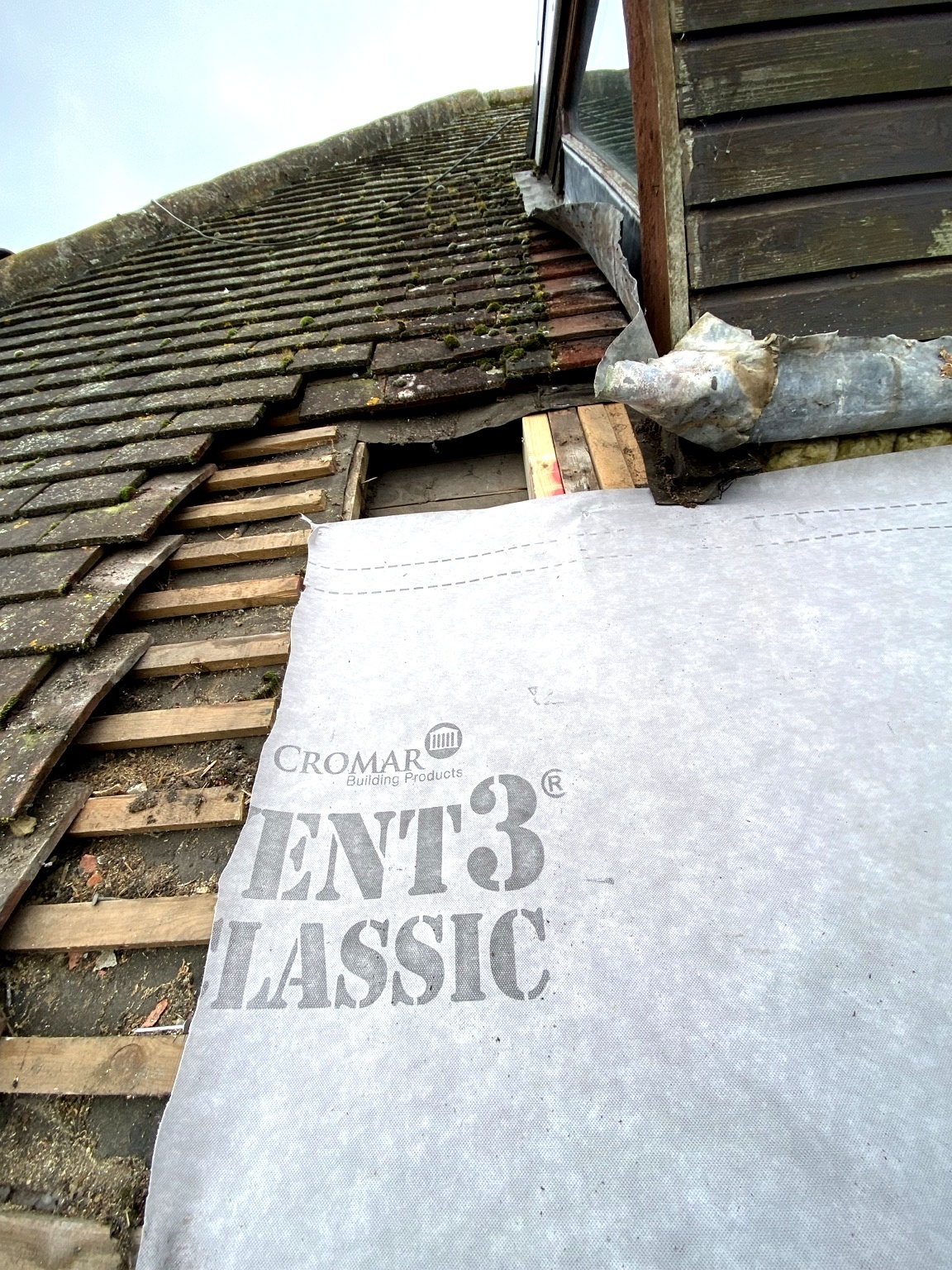 Deteriorating dormer flat roof in Staffordshire requiring full strip and repair