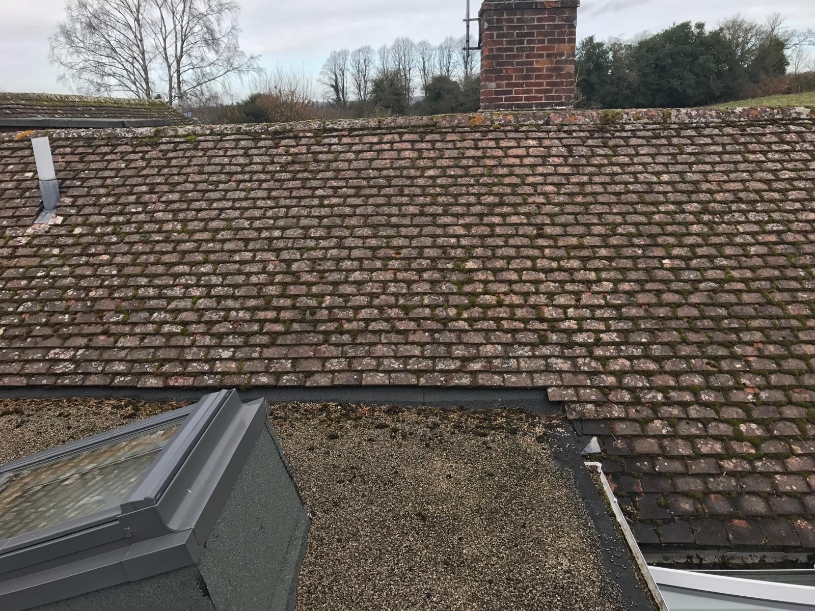 Before — bungalow roof strip in Stafford