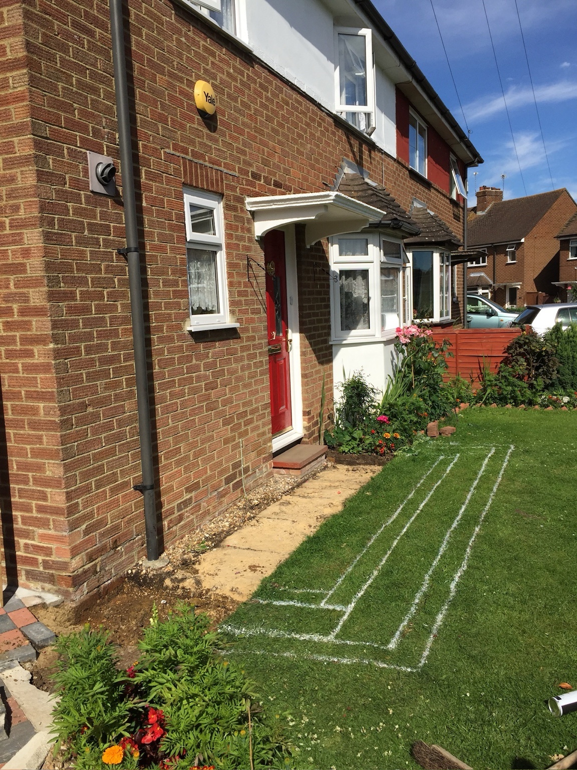 Groundworks and foundations for porch extension in Stafford