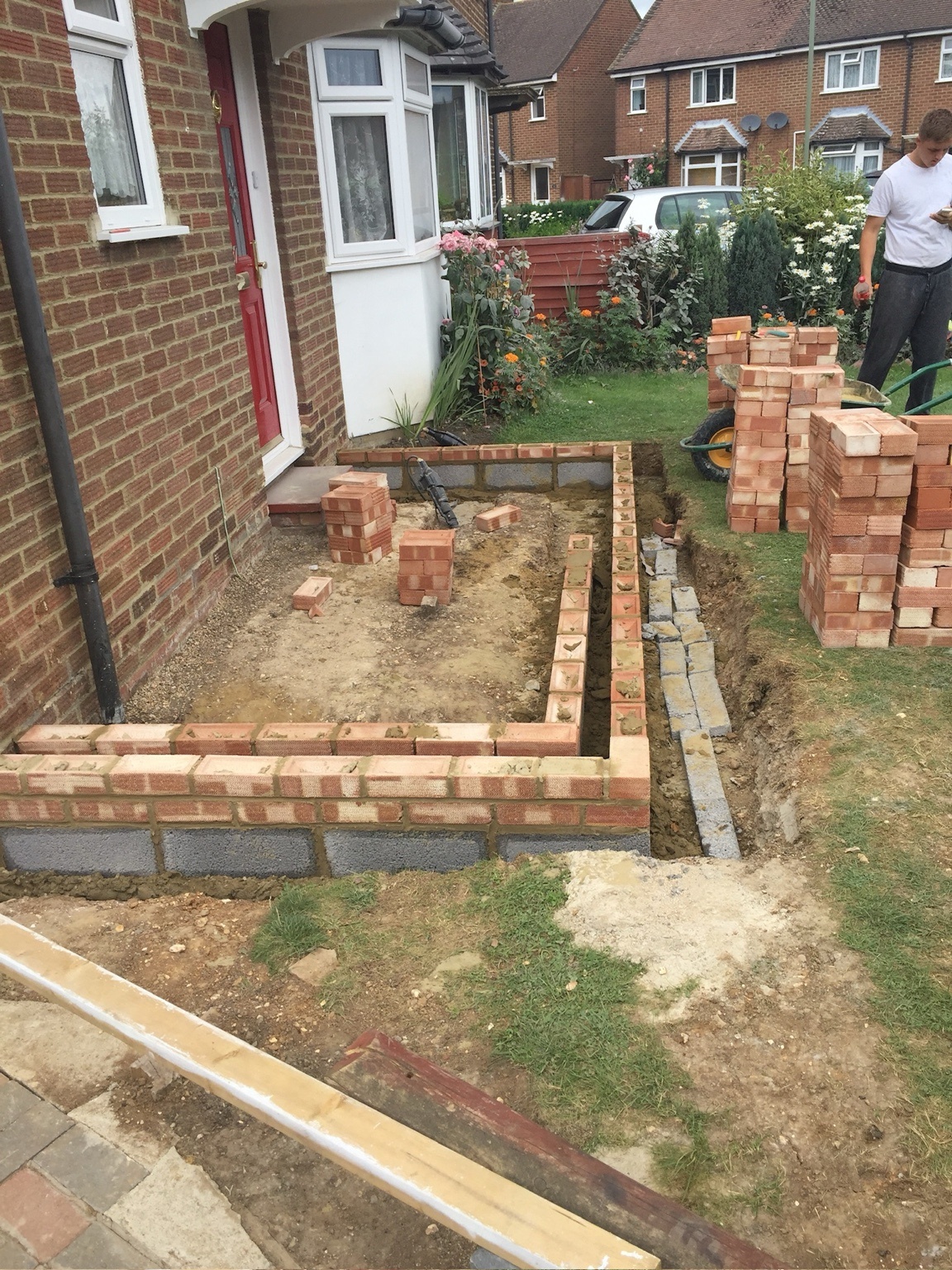 Brickwork construction matching existing property in Stafford
